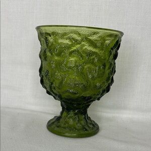 E.O. Brody Co Textured Green Compote Vase Fruit Candy Nut Bowl 6.50”x 5.25”